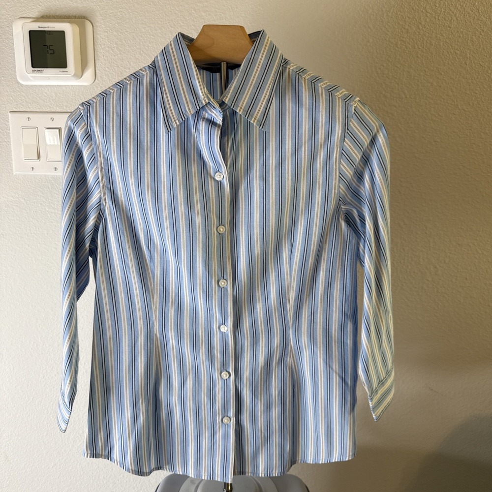 Austin Clothing Co. Women's Button Down Shirt 3/4 Sleeve Size L